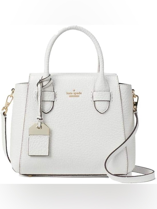 kate spade Handbags - kate spade White Pebbled Leather Top-Handle Satchel